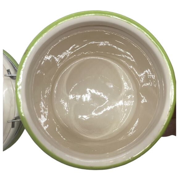 Christmas Trees Wire Bail Lidded Candy Coffee Treat Crock Canister Lucerne Foods - Picture 9 of 16